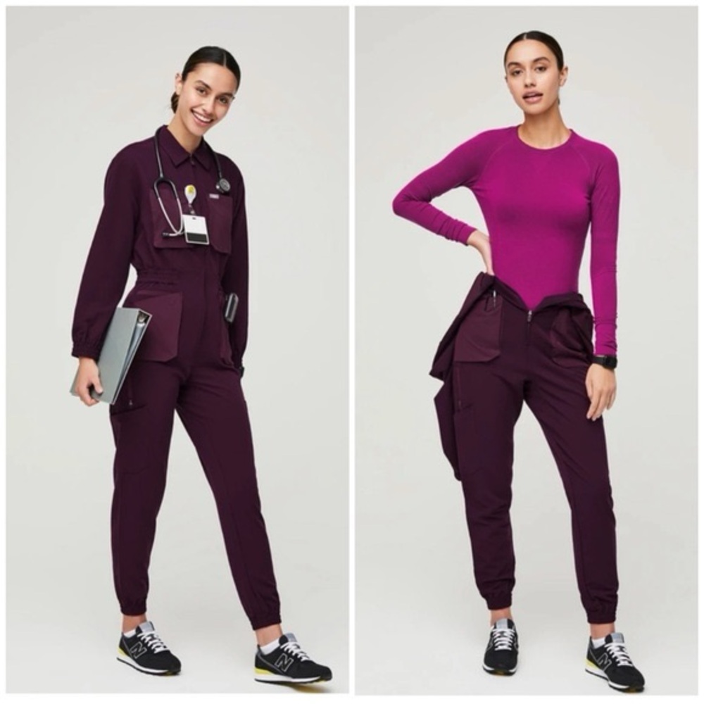 Figs Chennai Joggers Scrubs Jumpsuit Deep Purple Size large
